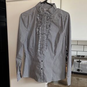 Black and White Striped Women’s button down